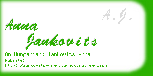 anna jankovits business card